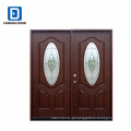 Fangda 3/4 Oval mogno fibra de vidro Prehung Double Door Unit